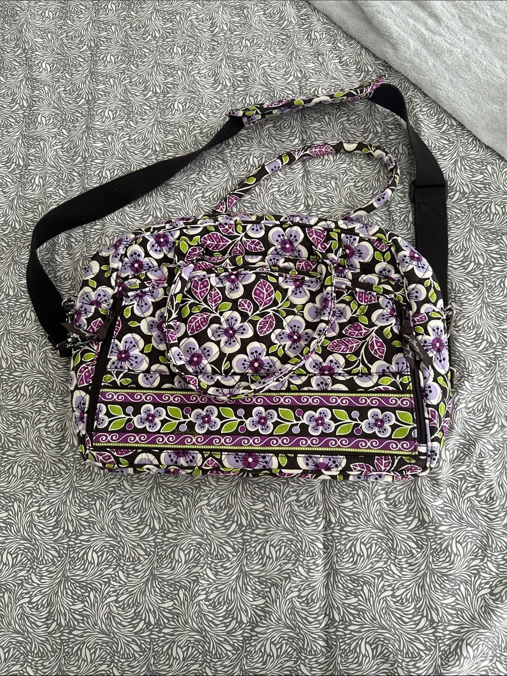 Vera Bradley Floral Quilted Laptop Bag in Purple
